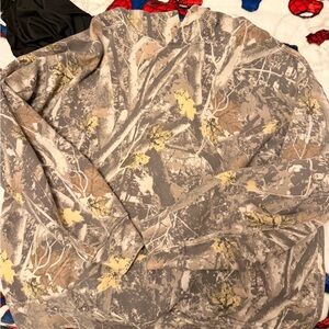 Abercrombie & Fitch Beige and Gray Camo Pullover Hoodie